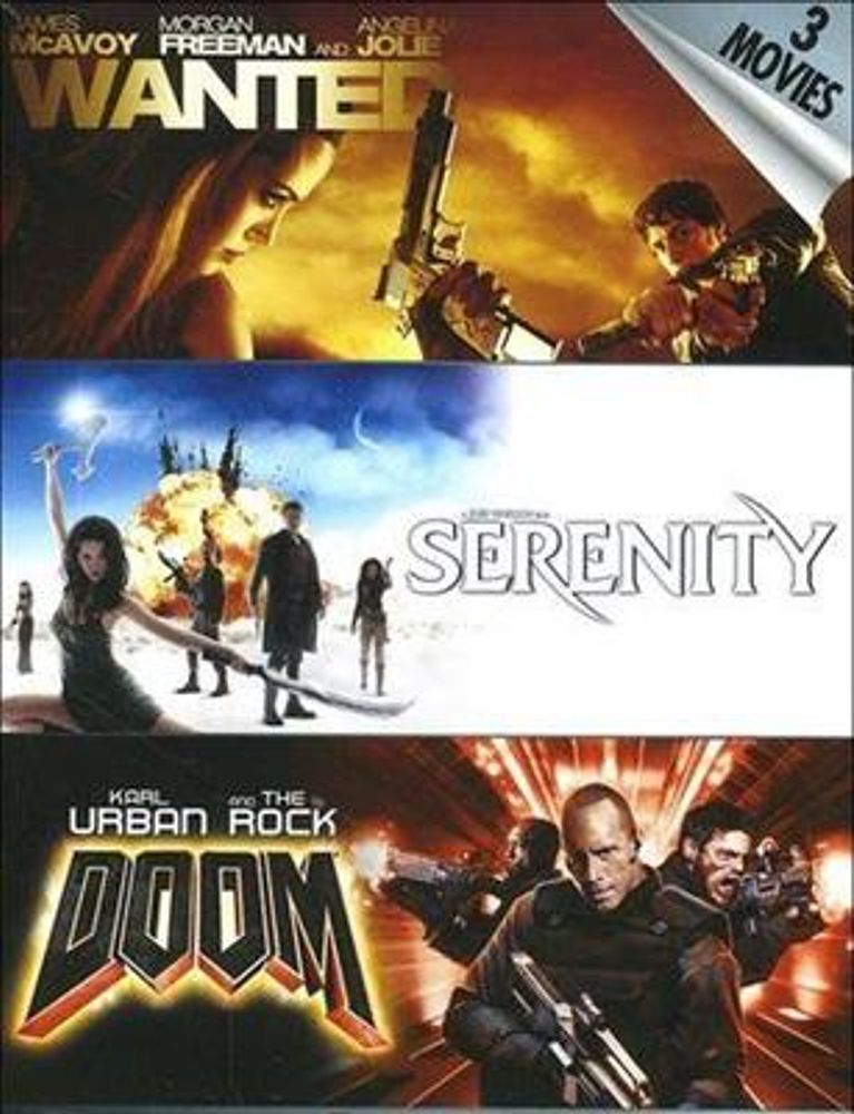 Wanted / Serenity / Doom (DVD) 3 filmer i En