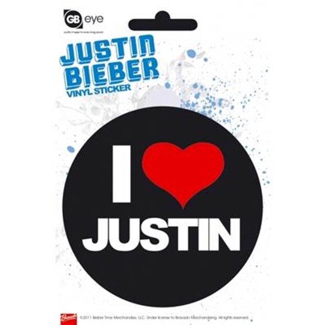 Hovedbilde Vinyl Stickers - I Love Justin Bieber