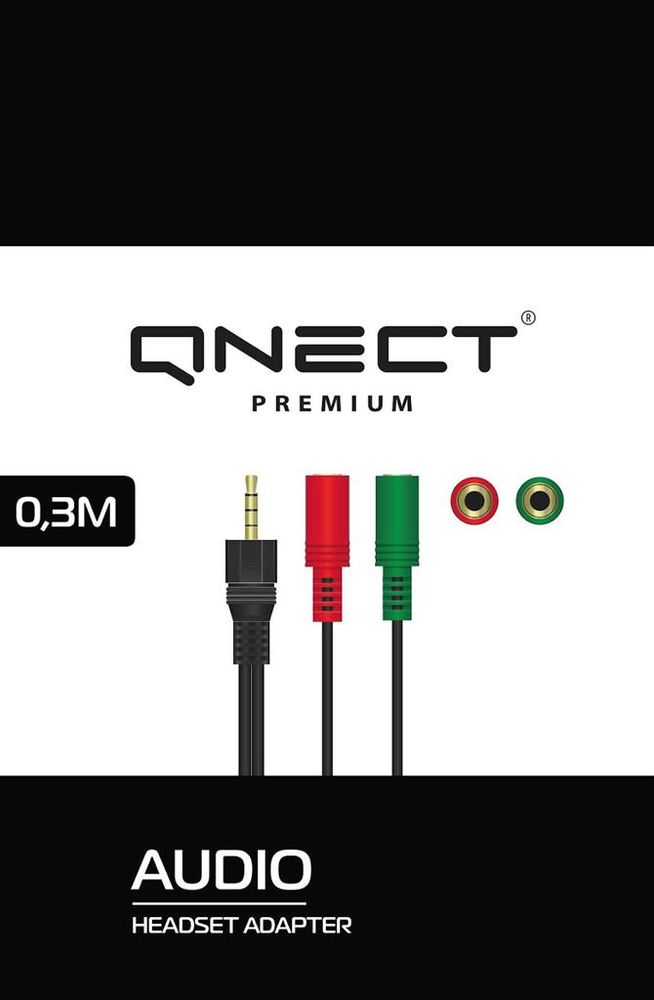 Headset adapter - Minijack 3.5 male - 2x 3.5 female audio/mic - 0.2m - Gamingheadsett for PC