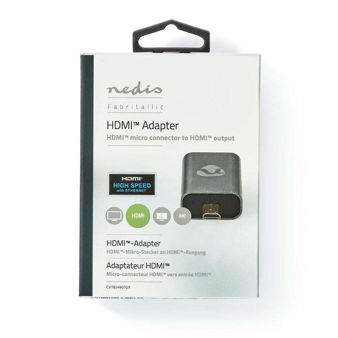 Hovedbilde HDMI Adapter - HDMI mikrokontakt - HDMI Han - HDMI Hun - ...