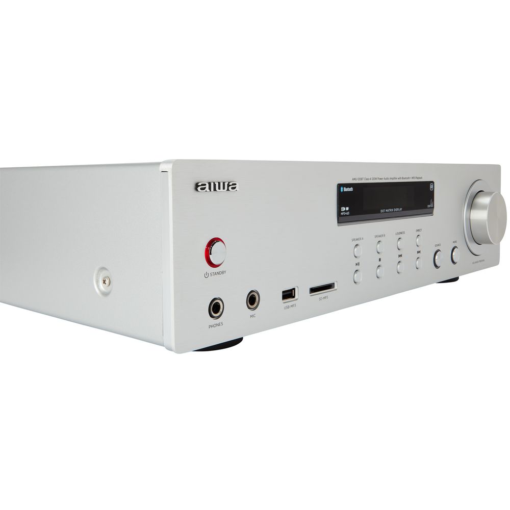 Aiwa Forsterker Med Bluetooth 2x 60 Watt RMS Sølv