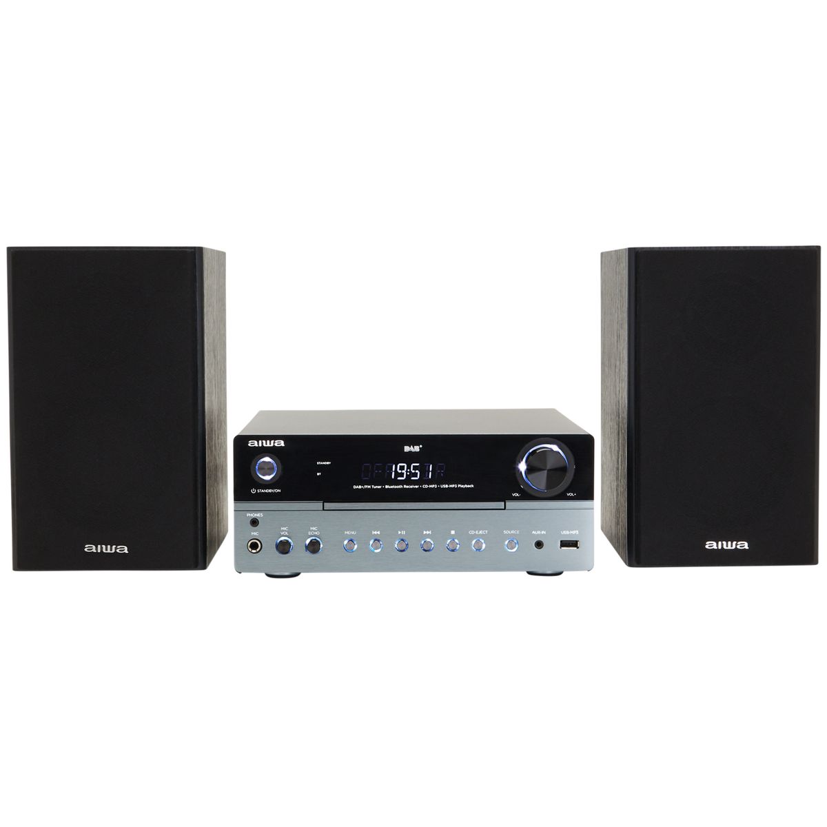 Aiwa Micro Stereo Hifi-system 50 watt RMS med DAB, CD, Bluetooth 5.0