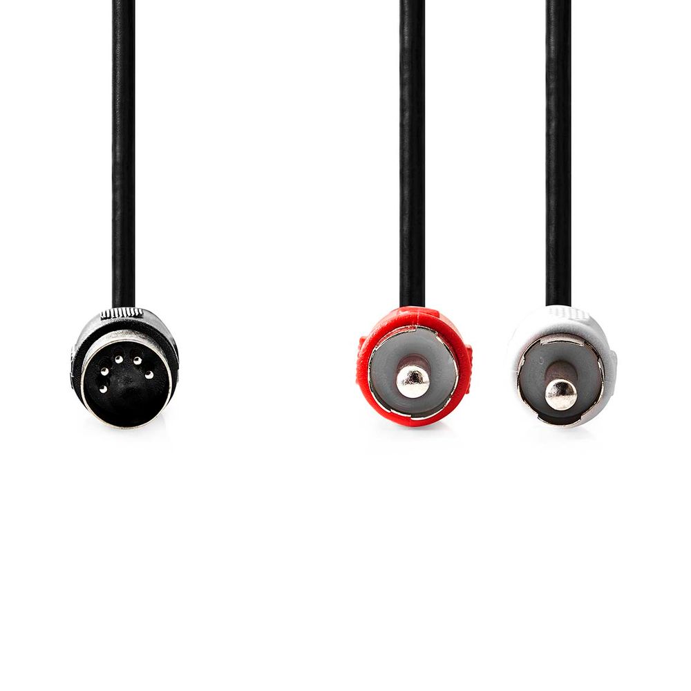 5-pin DIN Plugg Til 2 x RCA Hann Plugg 1,0 Meter