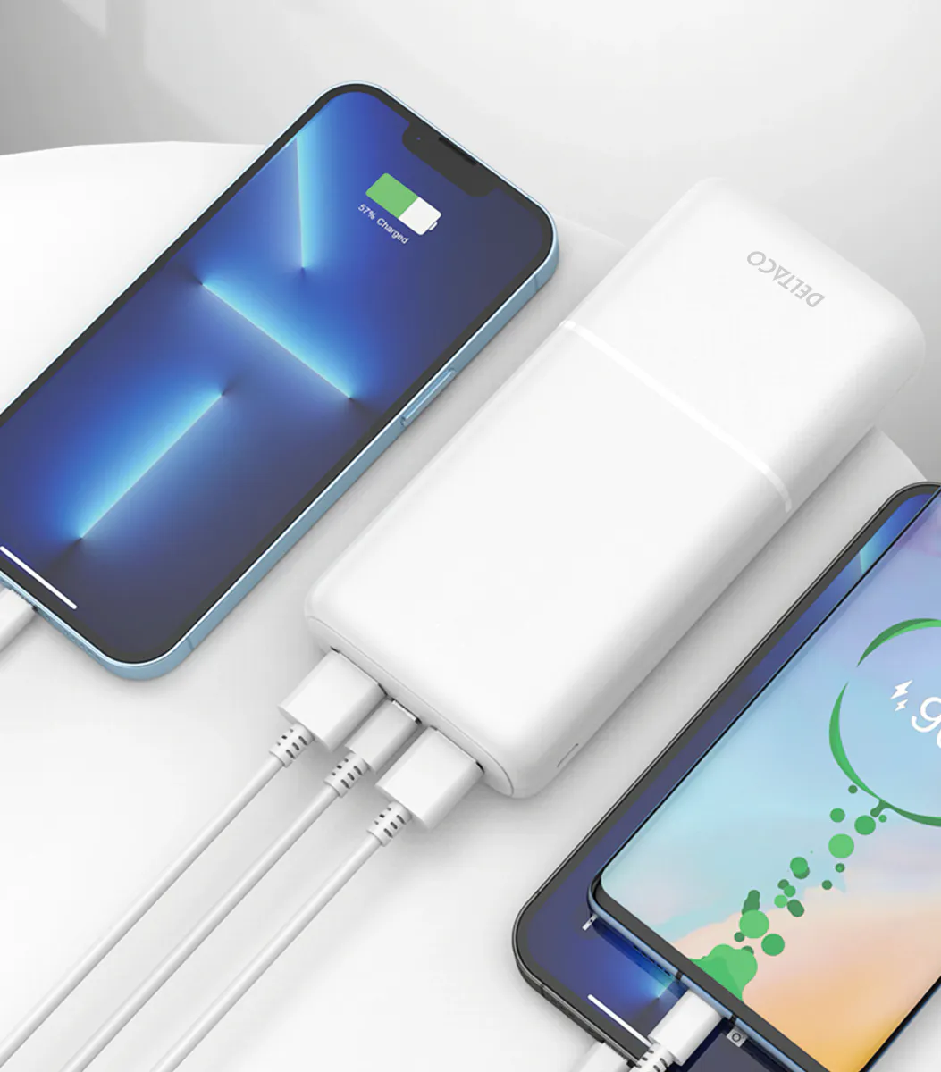 Powerbank Fast Charge and 3 ports, 2x USB-A 18W, 1x USB-C PD 20W, 10 000 mAh