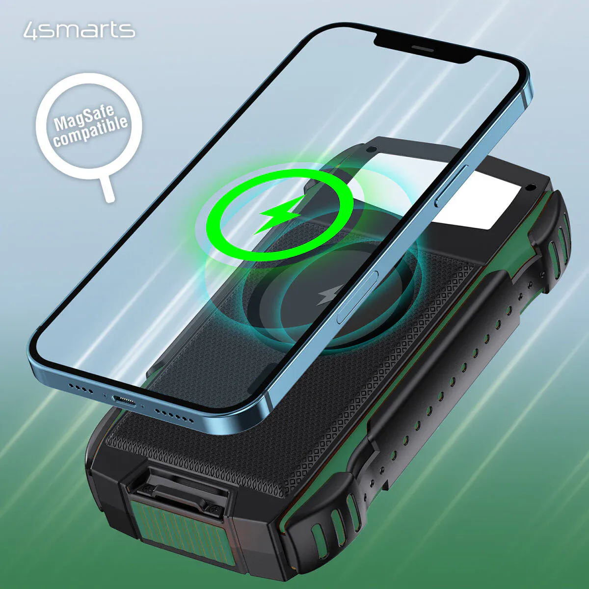 Powerbank Solcelle 20.000mAh, Vanntett, SOS