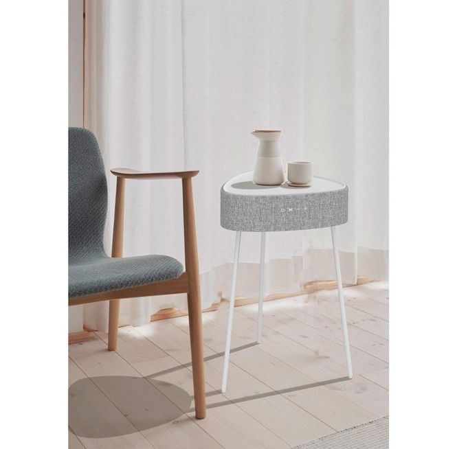 Hovedbilde Bord med Bluetooth Høyttaler og Trådløs Lader - Hvit - ...