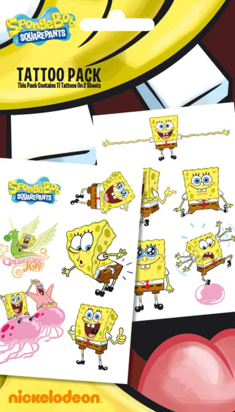 Hovedbilde SvampeBob Tatoveringer Pakke med 11 stk