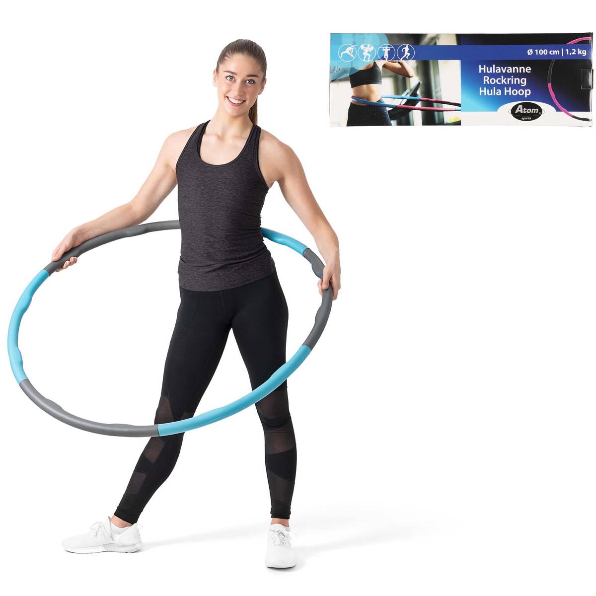 Sportime 1478841 Hula Hoop Tote-N-Store Sac Pour 12 Cerceaux Non Inclus Bleu 91,4 Cm
