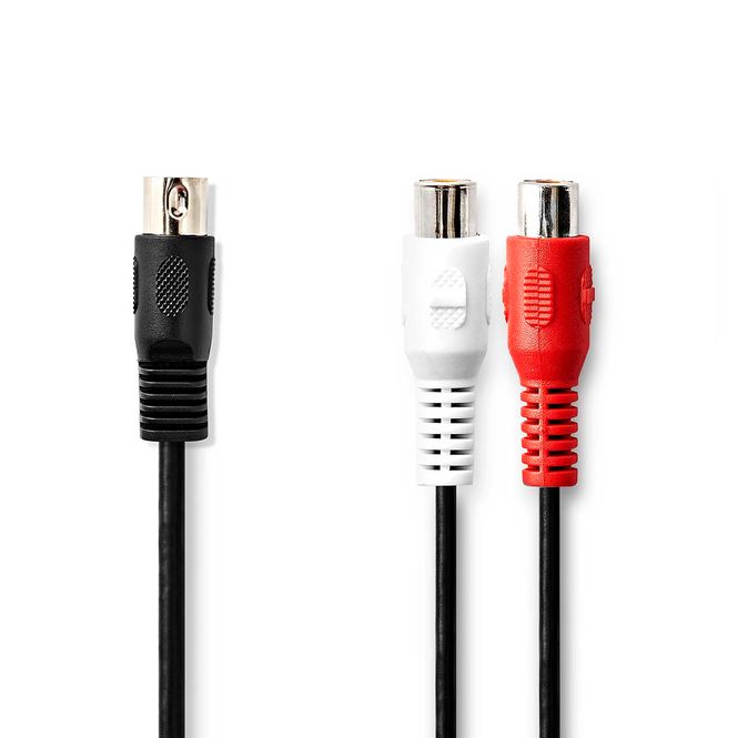 Hovedbilde 5-pin DIN Plugg Til 2 x RCA Plugg 0,2 Meter