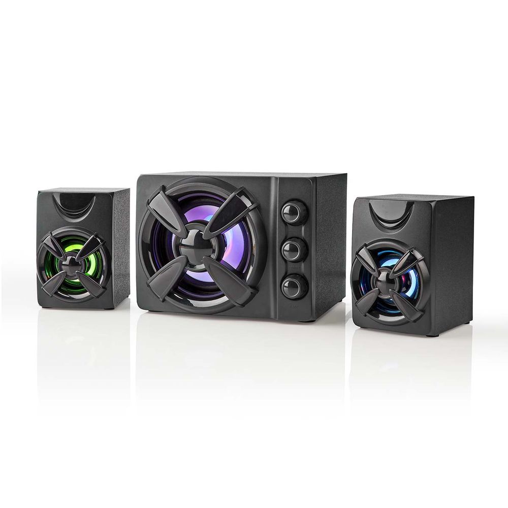 Gaming Høyttalere 2.1 - 33 Watt Subwoofer med 2 satellitter med Led-Lys Effekt - Nedis