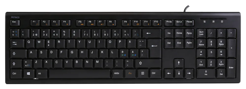 Tastatur Full Size Keyboard 105 Keys USB-A Norsk - Delataco