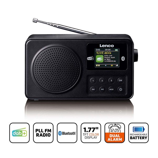 Hovedbilde Bærbar DAB+/FM-radio med Bluetooth og Oppladbart Batteri - ...