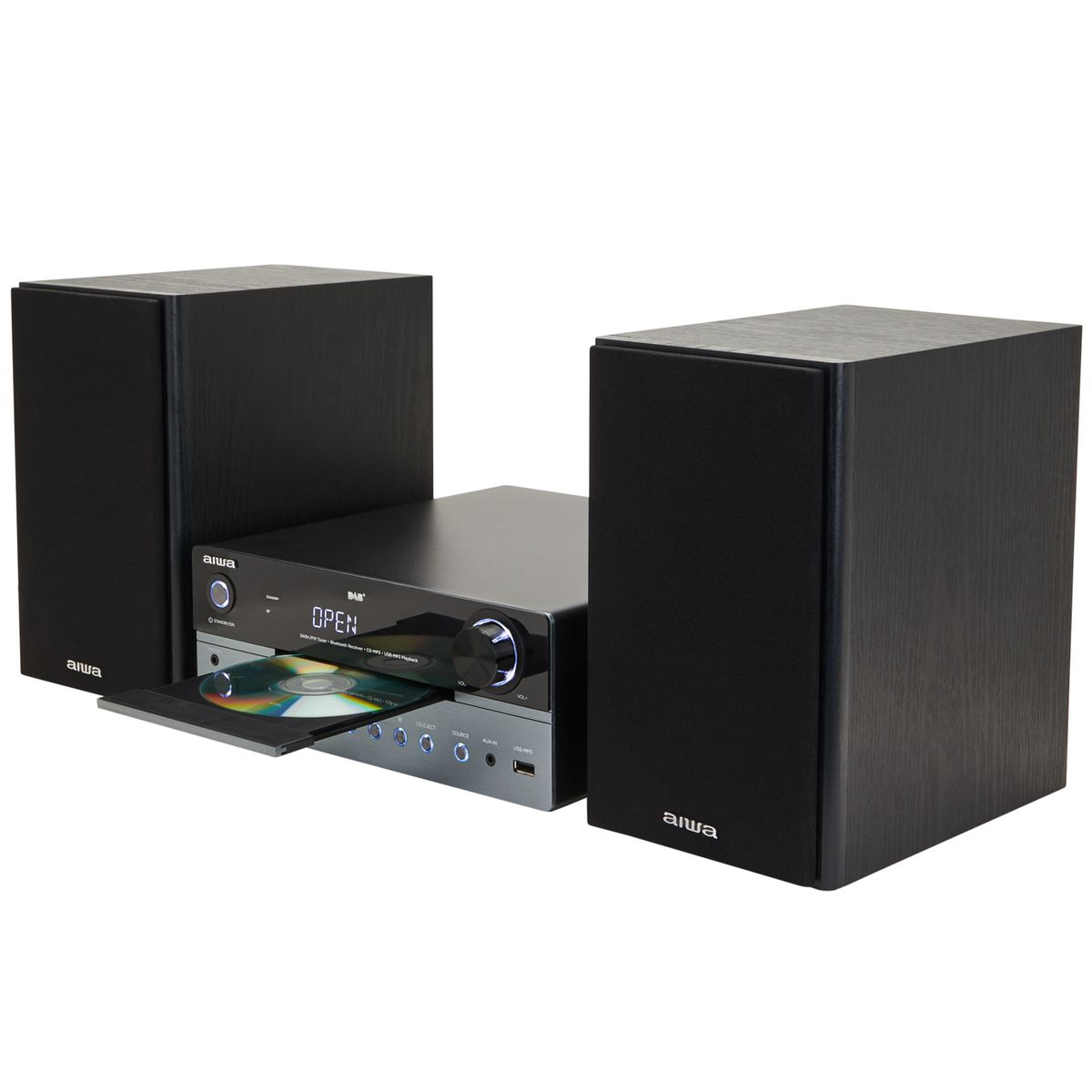 Aiwa Micro Stereo Hifi-system 50 watt RMS med DAB, CD, Bluetooth 5.0